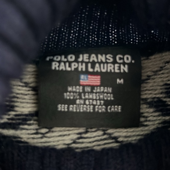 Vintage 1990s Polo Jeans Ralph Lauren Snowflake Knitted Sweater - Picture 3 of 7